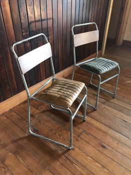 School House Chair Steel Frame with Padded Seat